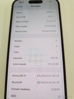 Apple iPhone 15 128GB Pink - ako nový - 8