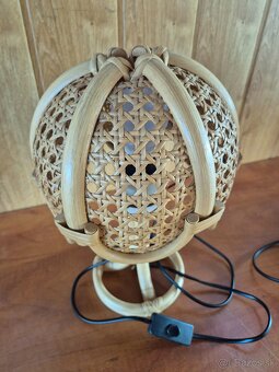 Retro ratanová stolná lampa - 8
