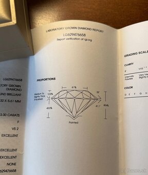 Prsten z 14 kt. bieleho zlata s 3ct lab grown diamantom - 8
