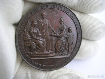 AE medaila 1879 Franz Joseph I.+Elisabeth 25.výročie svadby - 8