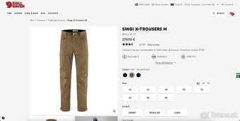 Nové outdoorové nohavice Fjallraven Singi X-Trousers M - 8