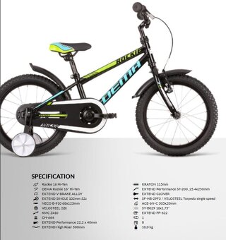 Bicykel DEMA ROCKIE 16 pre chlapca 4 - 6 rokov - 8