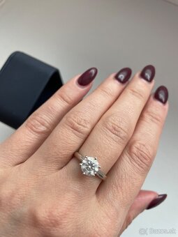 Predam diamantový prsteň 1,52ct, biele zlato - 8