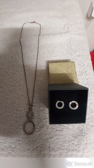 Strieborná retiazka 925 s príveskom a náušnicami - 8