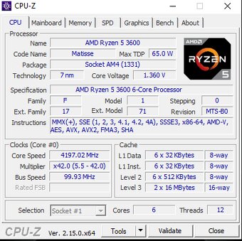 AMD Ryzen 5 3600 - 8