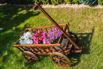 Drevený vozík - Krásne ručne robené dverené vozíky - 8