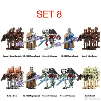 Rôzne figúrky Star Wars 3 (8ks) - typ lego - nové - 8
