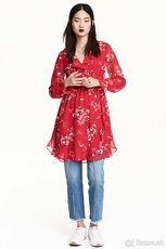 H&M Červené zavinovacie šaty s kvetinovým vzorom veľkosť 34 - 8