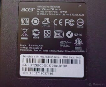 Predám zachovalý notebook ACER TRAVELMATE 5742 PEW51. - 8