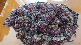 Šál dámsky, elastický fialovo hnedý_NOVÝ - 8