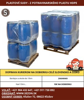 Plastove sudy 30L,60L,120L,220L,plastovy sud na kvas,na vodu - 8