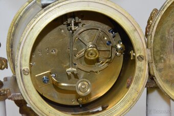 Starožitné sloupové hodiny France se svícny 1870 - 8