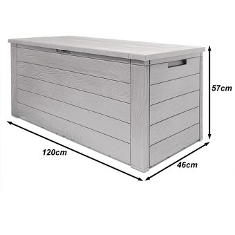 Záhradný úložný box na podušky 280 L sivý - 8