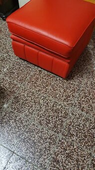 CHESTERFIELD ŠTÝL,KOŽENÁ SEDAČKA ČERVENÁ 2+1+TABURET - 8
