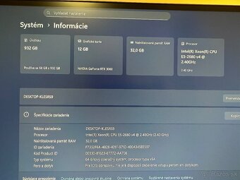 Herný PC - 14 jadrový Intel, 32GB RAM, SSD, RXT 3060 12GB - 8