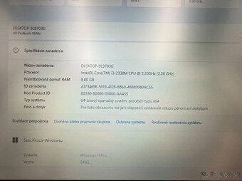 Notebook HP ProBook 4330s, i3 , SSD 256 GB, 8 GB RAM, Win 11 - 8