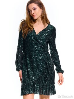 Krátke spoločenské  šaty zelené - 8