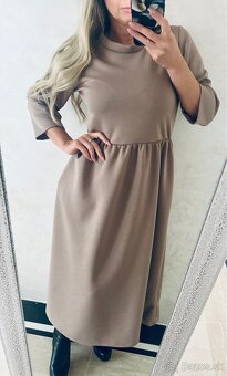 Damske dlhe talianske šaty latte - 8