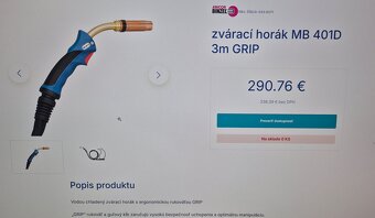 Profi zvárací horák Abicor Binzel MB 401 D (3m) - NOVÝ - 8