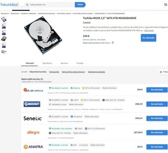 10TB Toshiba MG06 a 8TB MG08 CMR NAS - nepouzite - 8