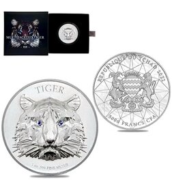 investičné strieborne mince - multifaced tiger - 8