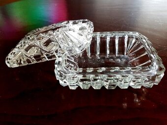 sklo: malachitové, amfora, jantárové, krištál, soška, misa - 8