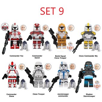 Rôzne figúrky Star Wars 6 (8ks) - typ lego - nové - 8