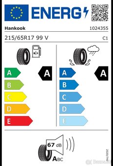 Predám zánovné letné pneumatiky 215/65 R17 99V Hankook. - 8