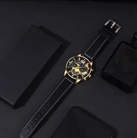 Zlaté pánske hodinky s náramkom a náhrdelníkom - 8