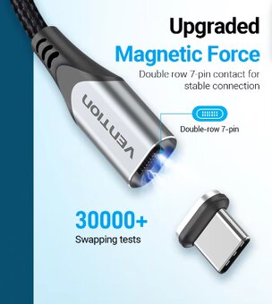 Magnetické koncovky usbC, microUSB, iphone - 8