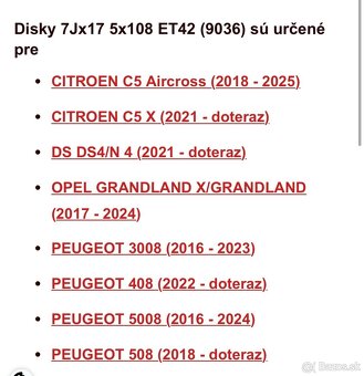 Disky 7Jx17 5x108 ET42 zimne 215/65 R17 - 8