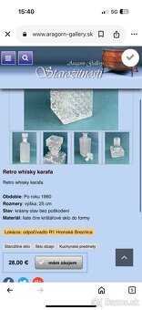 Krištálové sklo retro whisky karafa VÝSTAVNÝ KUS - 8