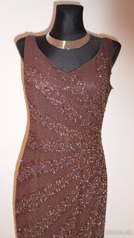 Hnedé spoločenské šaty, veľ.10 (42-44), NOVÉ - ponúknite - 8