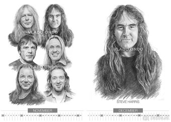 unikátny kreslený kalendár portrétov Iron Maiden 2026 - 8