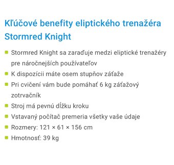 Elipticky trenažér Stormred Knight - 8