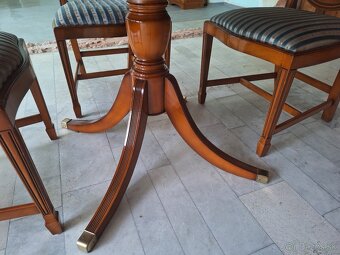 KVALITNÝ DREVENÝ ROZKLÁDACÍ STOL + 4 ŽIDLE VELMI DRAHÝ MODEL - 8