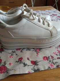 Kožené čižmy č. 38, biele topánky č.38 - 8