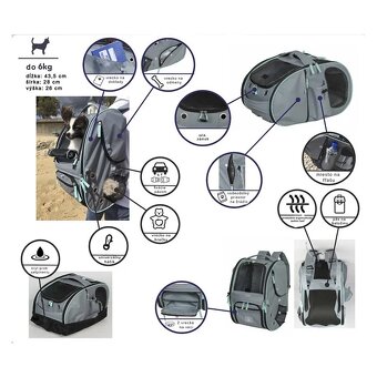 Prepravka a ruksak pre malé psy a mačky - 8