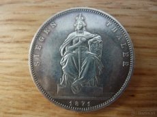 Vzácny nemecký toliar 1871 A Wilhelm I. v krásnom stave - 8