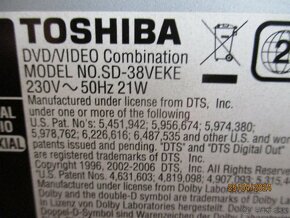 TOSHIBA  SD-38VEKE dvd/video combo - 8