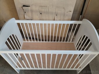 Detská postieľka 120x 60 biela drevená - 8