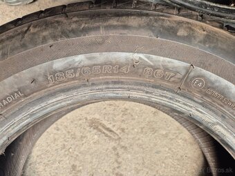 185/65 r14 letné 4 ks BARUM + BRIDGESTONE dezén 8,6-7,2 mm - 8