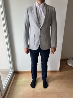 oblekové nohavice Reserved Slim Fit – veľkosť 48, modré - 8