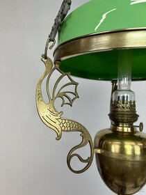 Secesná petrolejová lampa Draky - 8