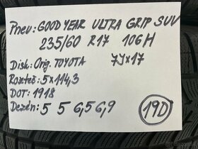 Disky TOYOTA RAV 4 , 7J x 17+ pneu. 235/60 R17 zimné - 8