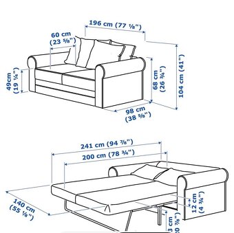 Sofa bed GRÖNLID od IKEA sivá - 8