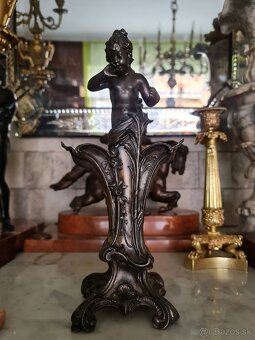 Secesna cínová vázicka soška - 8