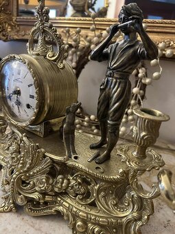 Starožitné krbové hodiny so svietnikmi - 8