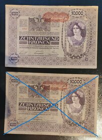 Staré bankovky 10000 korun / kronen r.1918 3.verze I.vydání - 8