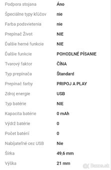 Klávesnica Rapoo NK2500 - 8